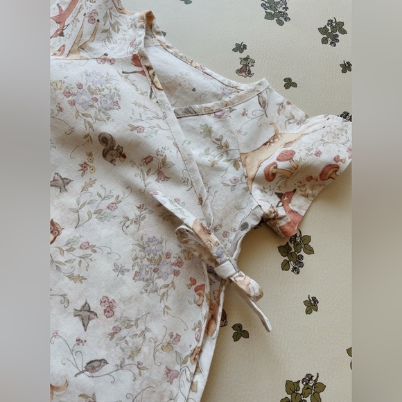 Handmade Cotton Romper in Woodland Animal - Picture 4 of 5